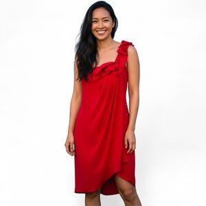 Max and Cleo One Shoulder Dress – Red, Size 8